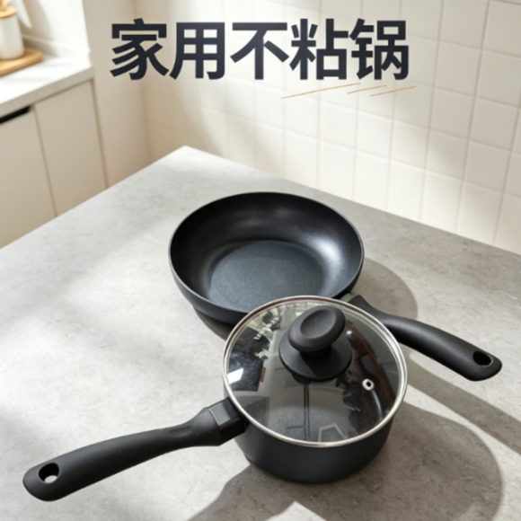 蓝钻系列奶锅煎锅不粘耐磨